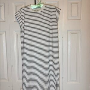 a new day Black and White Striped Midi‎ Dress